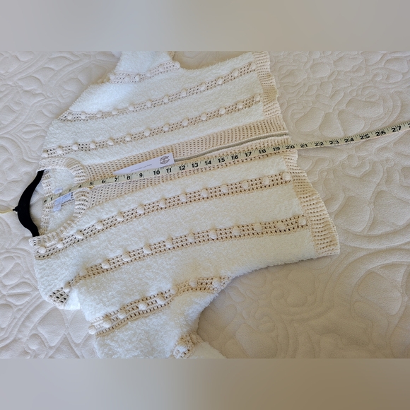 House Of Harlow Pom Pom In Cream Zip Cardigan Size Xs - Picture 5 of 7